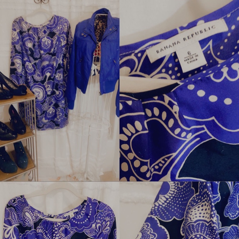 Silk Retro Banana Republic dress 👗 size 6😍